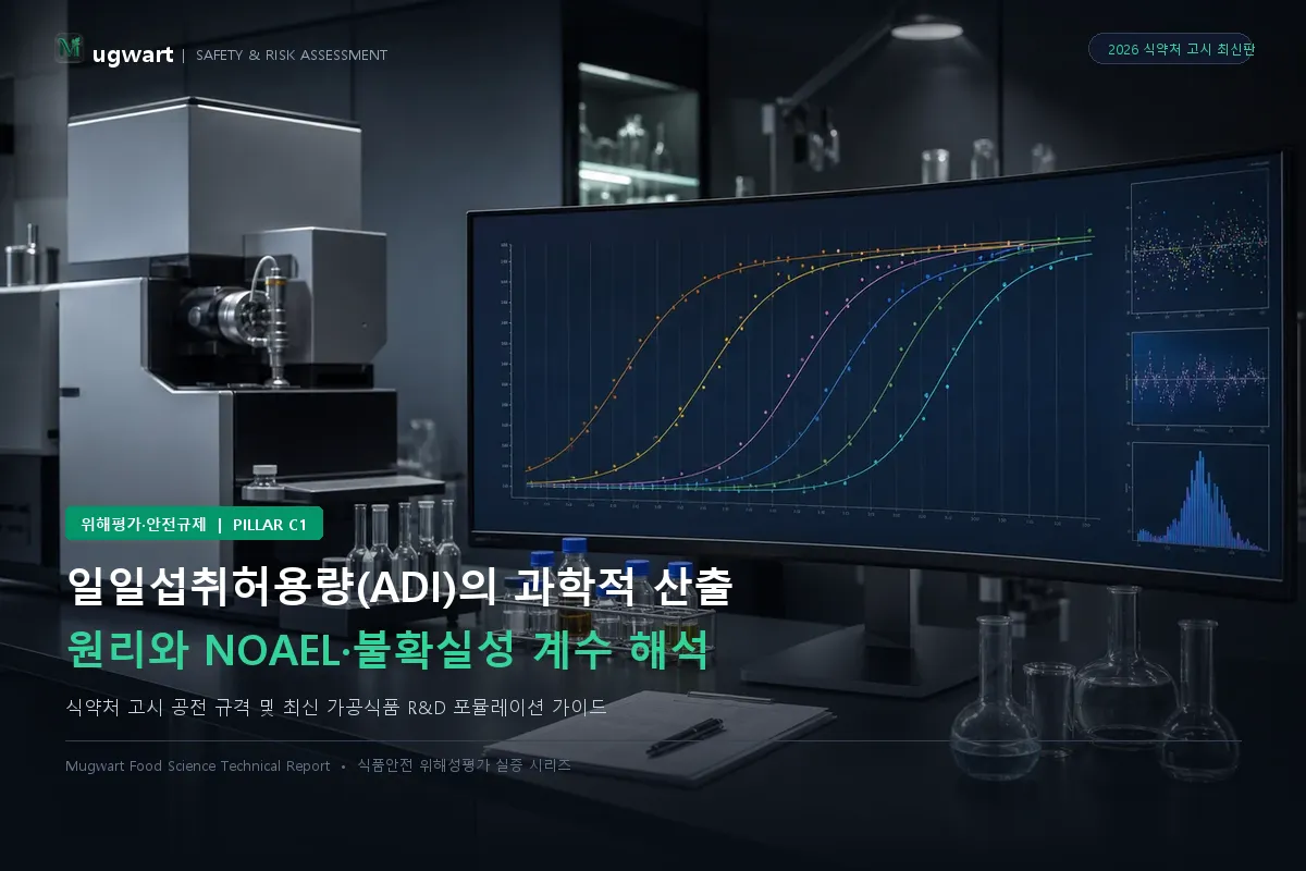 일일섭취허용량(ADI)의 과학적 산출 원리와 NOAEL·불확실성 계수 해석 - Mugwart R&D 대표 가이드
